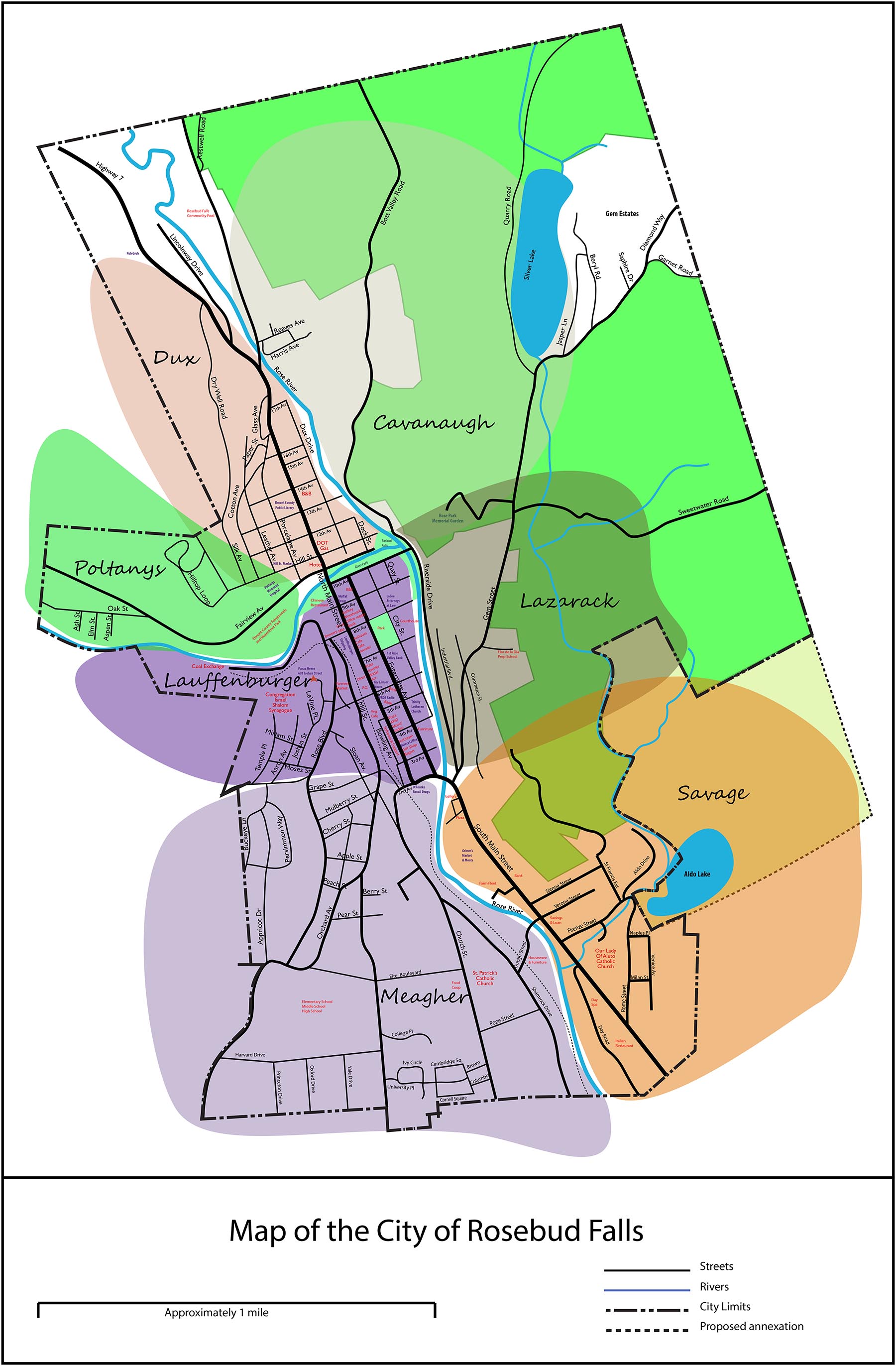 Map of Rosebud Falls
